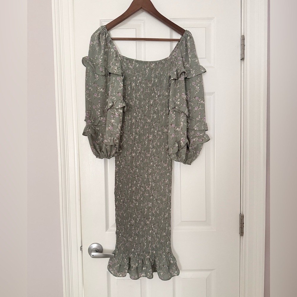 Petal & Pup Green Floral Dress